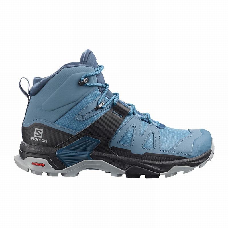 Salomon Israel X ULTRA 4 MID GORE-TEX - Womens Hiking Boots - Blue/Black (ALZP-20357)